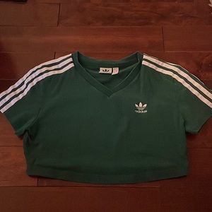 Dark Green Adidas Crop Top, Size S